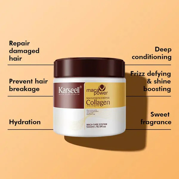 Karseell - Maca Essence Repair Collagen Mask for Dry Damaged Hair 500ML