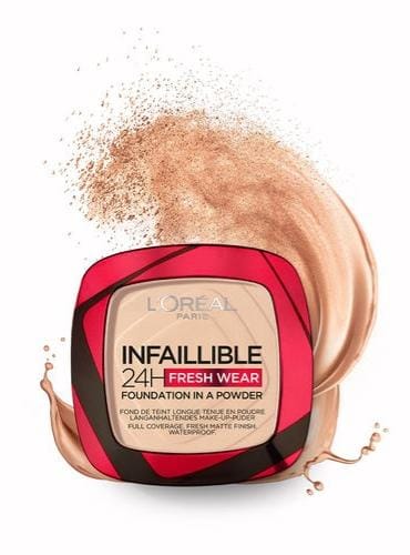 L'Oréal Paris - Infallible 24H Foundation, Fresh Wear Foundation in a Powder- Waterproof