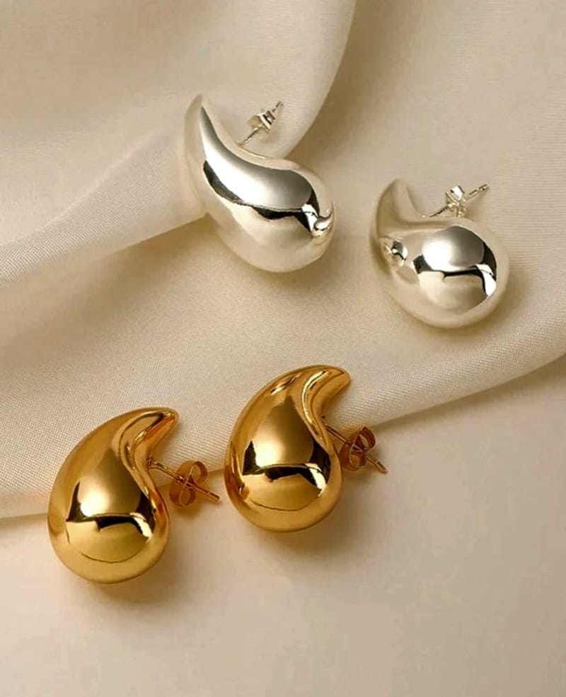 1 Pair Stainless steel Simple Geometric Teardrop Shape Stud Earrings, Trendy European & American Style Earrings For Women