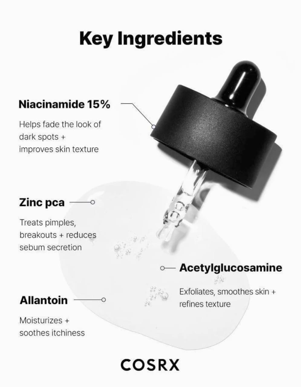 COSRX - The Niacinamide 15 [SERUM] - Acetyl Glucosamine+Zinc PCA