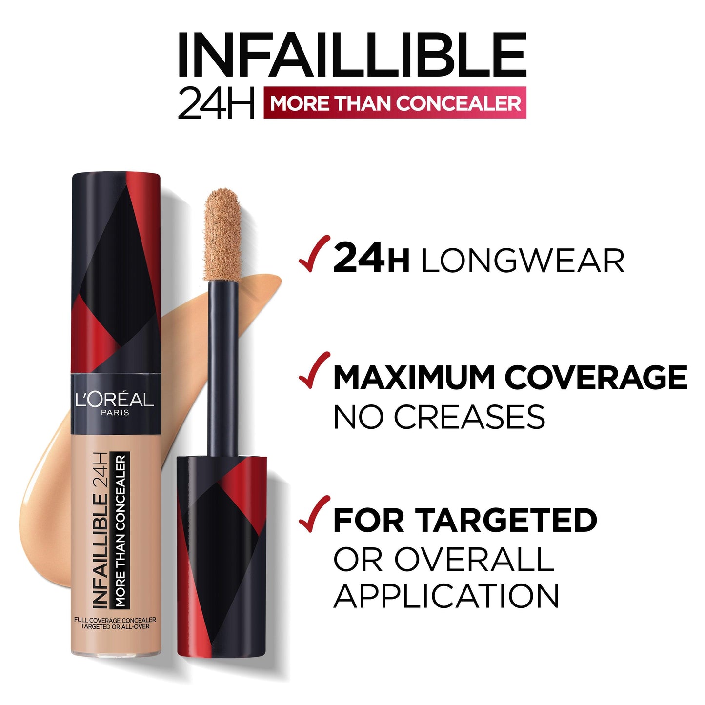 L'Oréal Paris - INFAILLIBLE 24H Full- Wear CONCEALER Waterproof Full Coverage