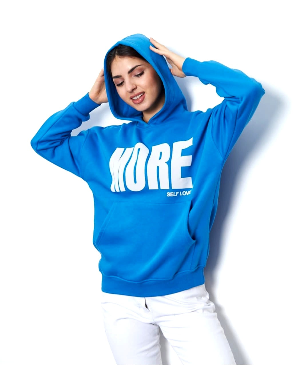 Turkish High-Quality Women Letter Graphic Drawstring Hoodie