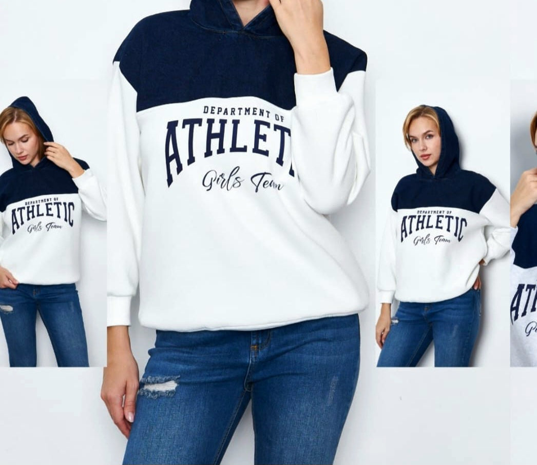 Turkish High-Quality Women Letter Graphic Drawstring Hoodie