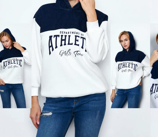 Turkish High-Quality Women Letter Graphic Drawstring Hoodie