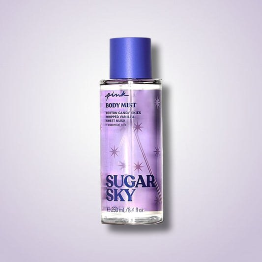 PINK BODY MIST COTTON CANDY SKIES WHIPPED VANILLA SWEET MUSK ESSENTIAL OILS SUGAR SKY